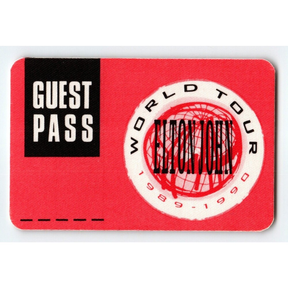 Elton John Backstage Pass 1989 - 1990 World Tour Pop Rock Music Vintage Original
